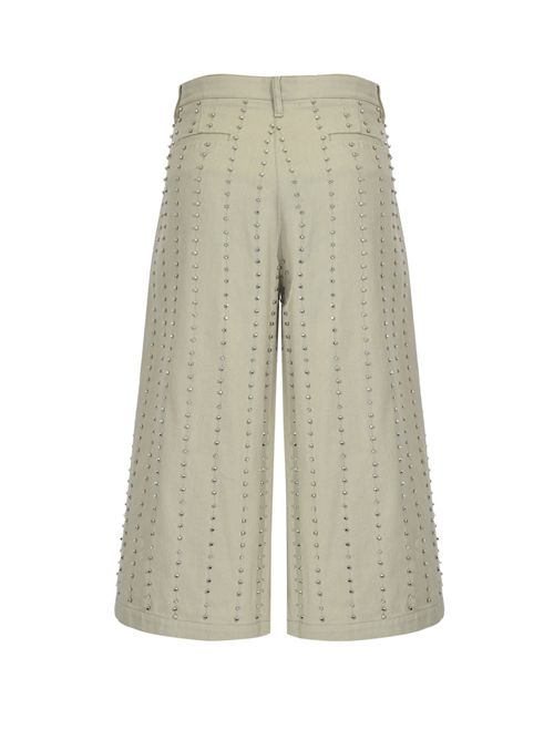 Bermuda Babs in cotone con righe strass verticali PINKO | 106240 A324I18